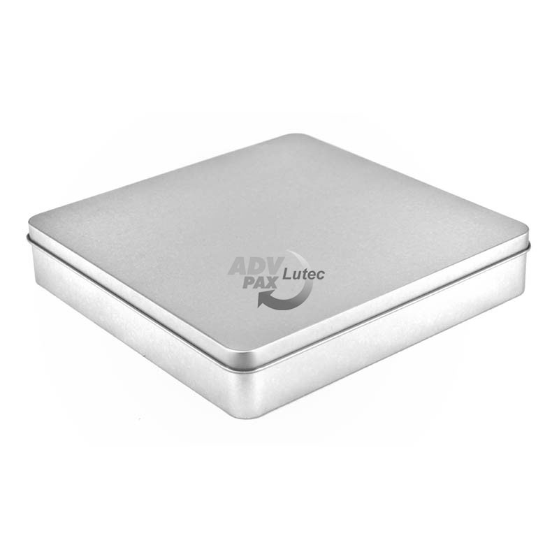 Quadratische Metalldose Praline Quadrat Silverglow